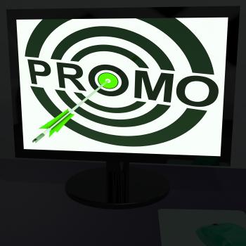 Promo On Monitor Shows Offers