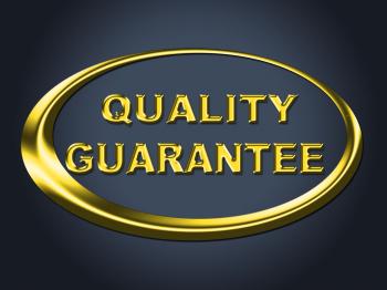 Quality Guarantee Sign Shows Guaranteed Placard And Check