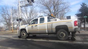 HD)Pacing Union Pacific Railroad Truck in Springfield IL 1/17/15 ...