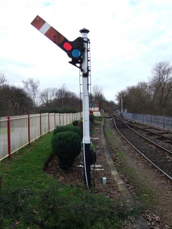Nene Valley Railway, uk. Upper-quadrant semaphore signal on LNER ...