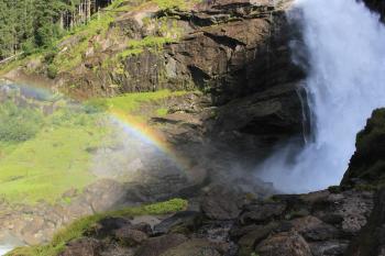 Rainbow by Waterfall