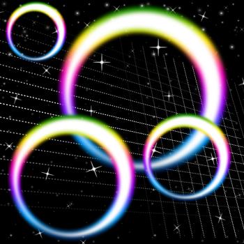 Rainbow Circles Background Means Colorful Circular And Heavens