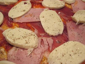 Raw Italian pizza
