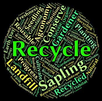 Recycle Word Shows Earth Friendly And Recyclable