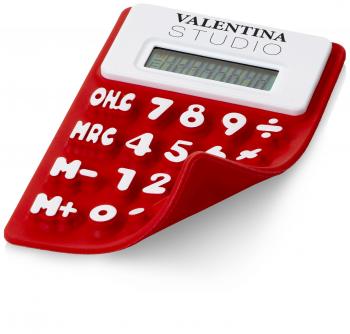 Splitz flexible calculator, red, 13 x 8 x 0,8 cm - Reklámajándék.hu Ltd.