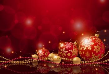 Red Christmas Background with Christmas Balls | Gallery ...