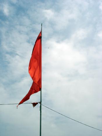 Red flag on the sky