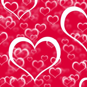 Red Hearts Background Showing Love Romance And Valentines