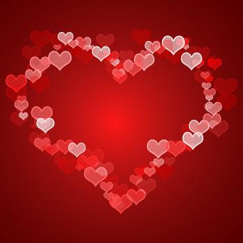 Red Hearts Background With Copy Space Showing Love Romance And Valenti