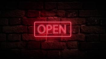 Red-blue neon sign open 24 hours Motion Background - Videoblocks