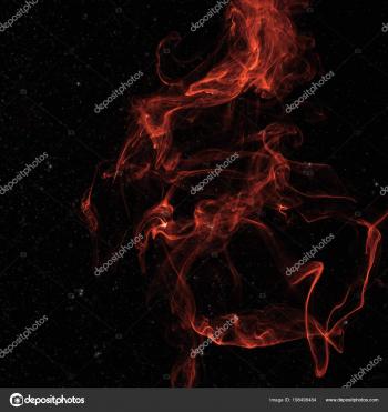 Red Spiritual Smoke Space Stars Black Background — Stock Photo ...