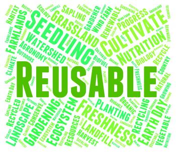 Reusable Word Represents Go Green And Recyclable