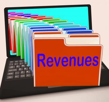 Revenues Folders Laptop Mean Business Income And Earnings