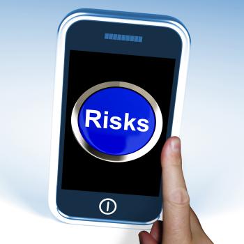 Risks On Phone Shows Investment Risks And Economy Crisis
