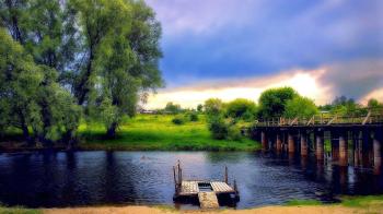 Rivers: RIVER VIEW Landscape Bridge Desktop Wallpapers for HD 16:9 ...