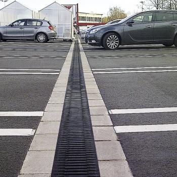 Road drainage channel / fiber-reinforced concrete / with grating ...