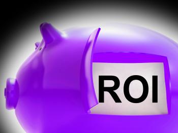 ROI Piggy Bank Coins Shows Return On Investment