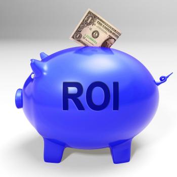 ROI Piggy Bank Means Investors Return And Income