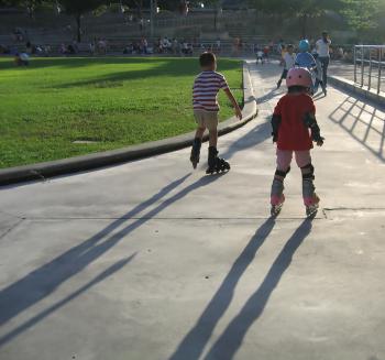 Rollerbladers in the Park
