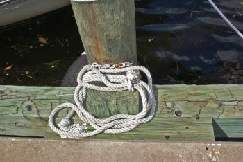 Rope and pier timber