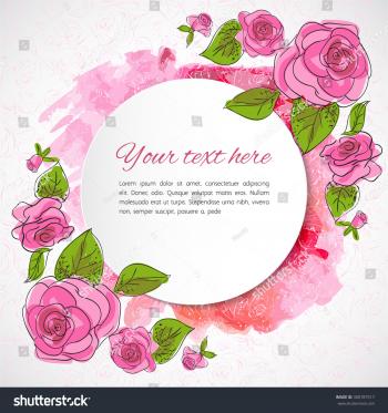 Romantic Flower Greeting Card Roses Copy Stock Vector 300787517 ...