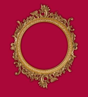 Round Golden Ornamental Frame