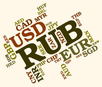 Rub Currency Indicates Foreign Exchange And Broker