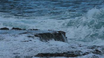 Ocean waves rough surf on rugged rocks shoreline HD 0650 Stock Video ...