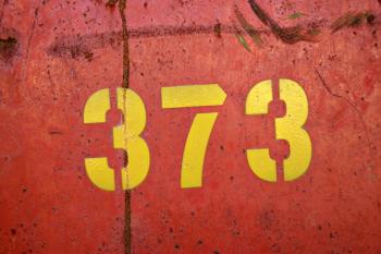 Rusted metal surface with numbers