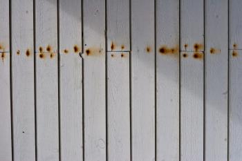 Rusted nails in wood