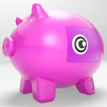 Safe Piggy Shows Secure Savings Locked Closed