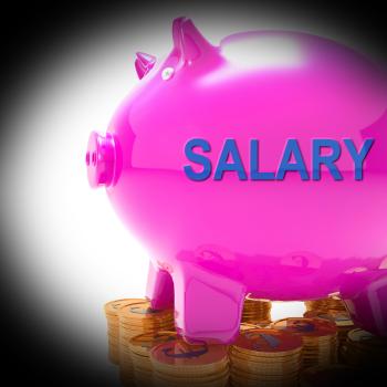 Salary Piggy Bank Coins Means Payroll And Earnings