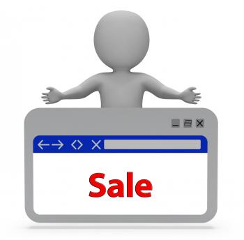 Sale Webpage Indicates Rebate Browsing And Merchandise 3d Rendering
