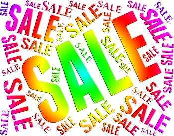 Sale Word Indicates Save Bargain And Closeout