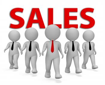 Sales Businessmen Represents Retail Entrepreneur 3d Rendering