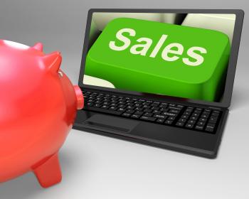 Sales Key Shows Web Selling And Financial Forecast
