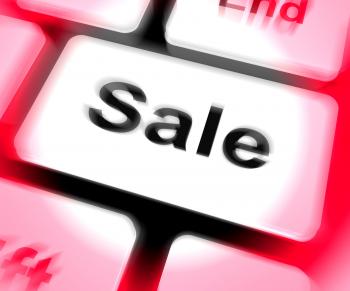 Sales Keyboard Shows Promotions And Deals