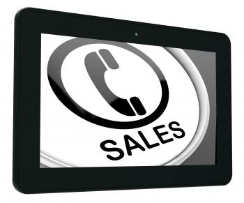 Sales Tablet Shows Call For Sales Assistance