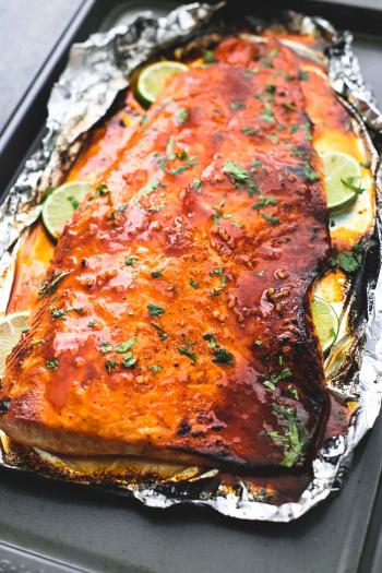 Baked Honey Sriracha Lime Salmon | Creme De La Crumb