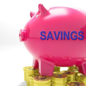 Savings Piggy Bank Means Spare Funds And Bank Account