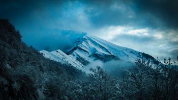 Scenic View of Snowy Mountain