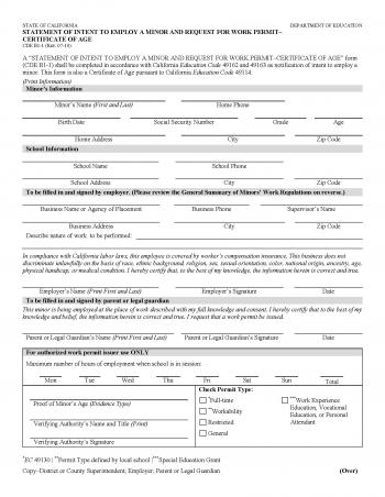 Work permits - Coachella Valley High School