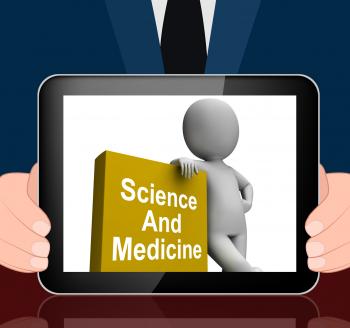 Science And Medicine Book With Character Displays Medical Research
