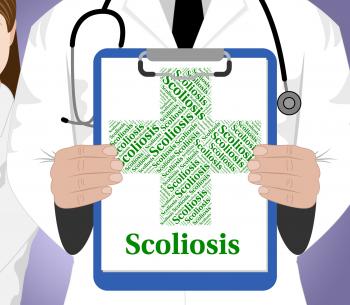 Scoliosis Word Represents Spinal Axis And Affliction