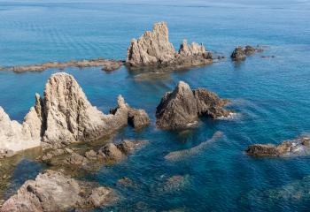 File:Rocks in the sea, Cabo de Gata, Andalusia, Spain.jpg ...