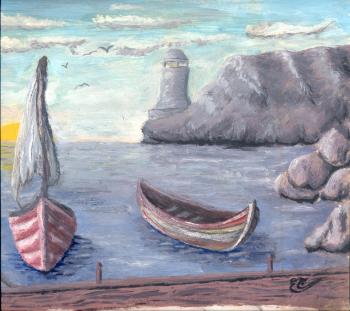 Seaport Painting