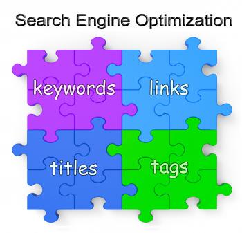 Search Engine Optimization Puzzle Shows Links And Tags