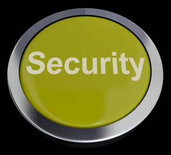 Security Button Showing Privacy Encryption And Safety