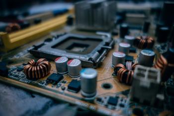 Selective Focus Photography of Computer Motherboard