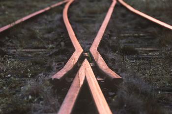Selective-focus Photography of Train Rail